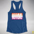 Assume Nothing Lesbian Pride Flag Racerback Tank - Royal